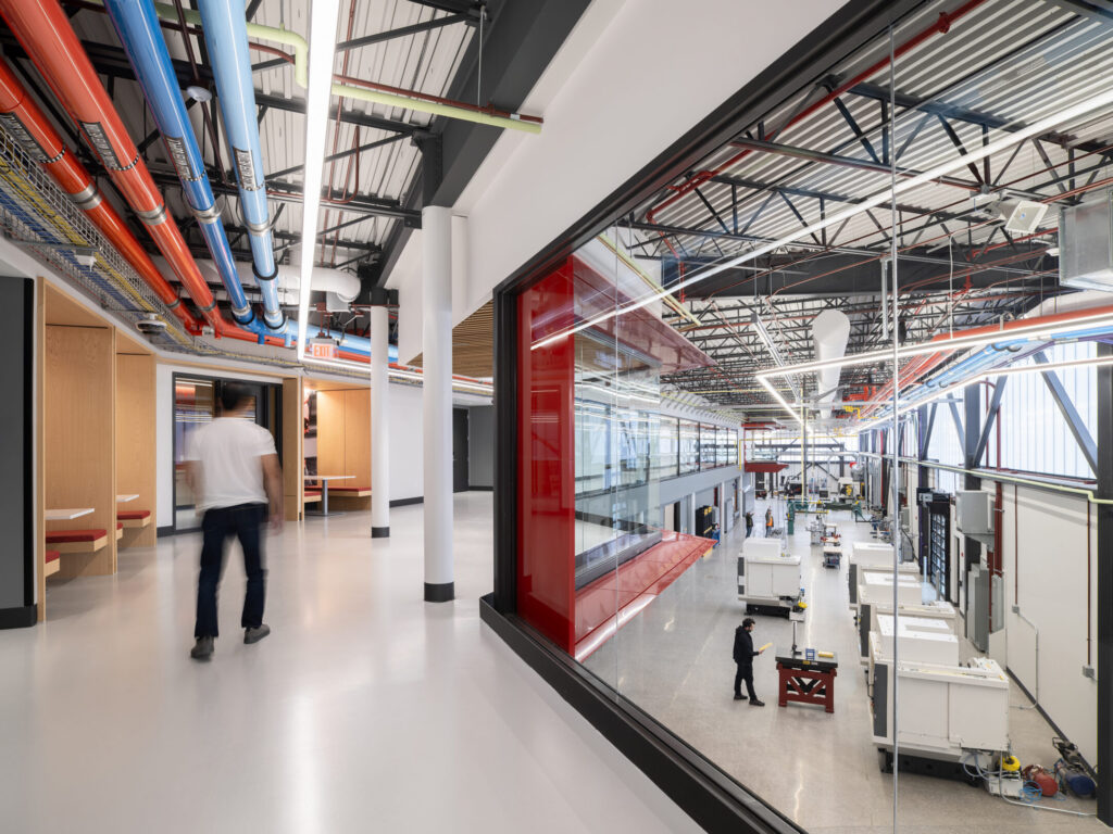 Interior view of the St. Charles Community College Regional Workforce Innovation Center Walkway