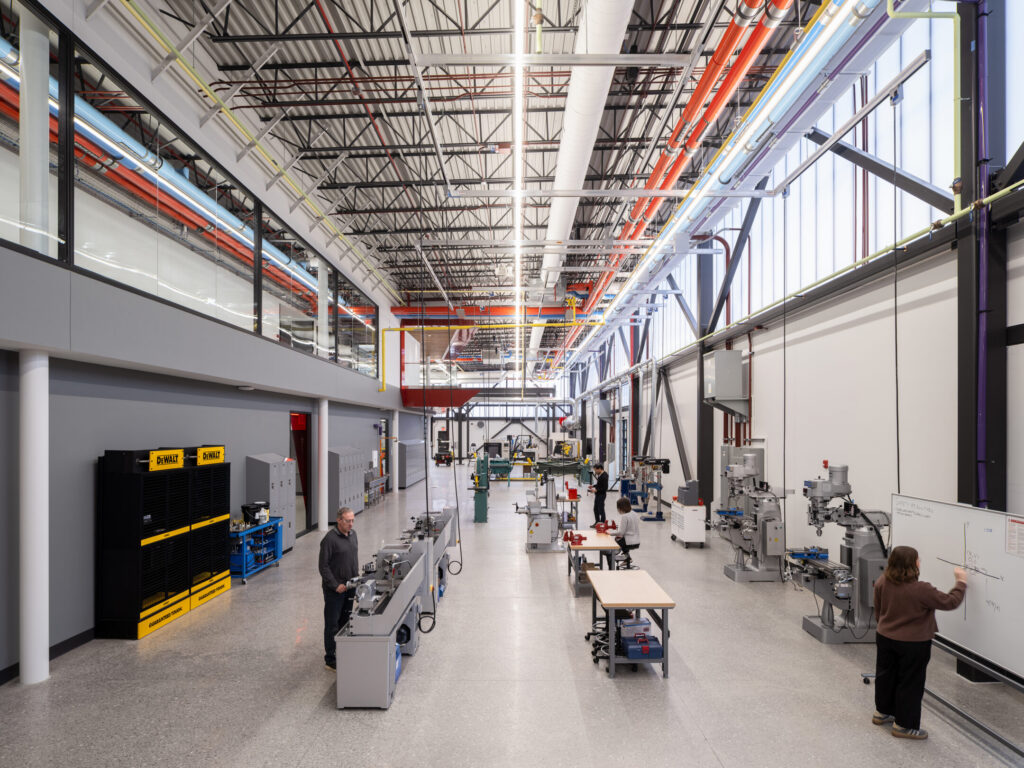 Interior view of the St. Charles Community College Regional Workforce Innovation Center Manufacturing Lab Space