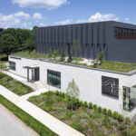 Exterior drone image of STLCC AMC's green space