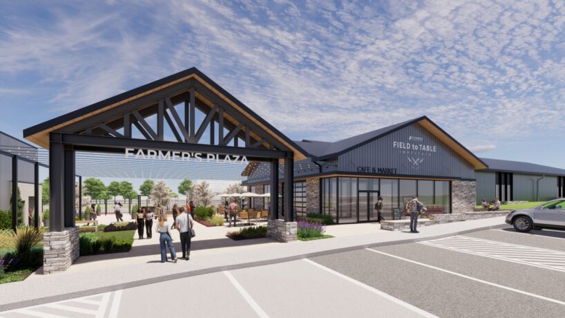 Exterior rendering of St. Charles Community College Field to Table Institute