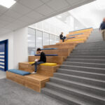 Interior view of the STLCC Florissant Valley Student Center grand stair