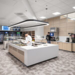 Interior view of the STLCC Florissant Valley Student Center cafe serving area