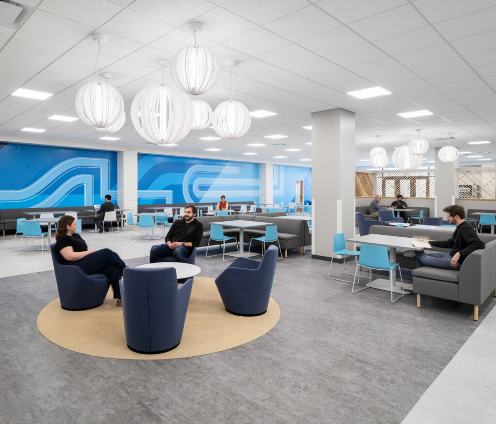 Interior view of the STLCC Florissant Valley Student Center Cafe dining area