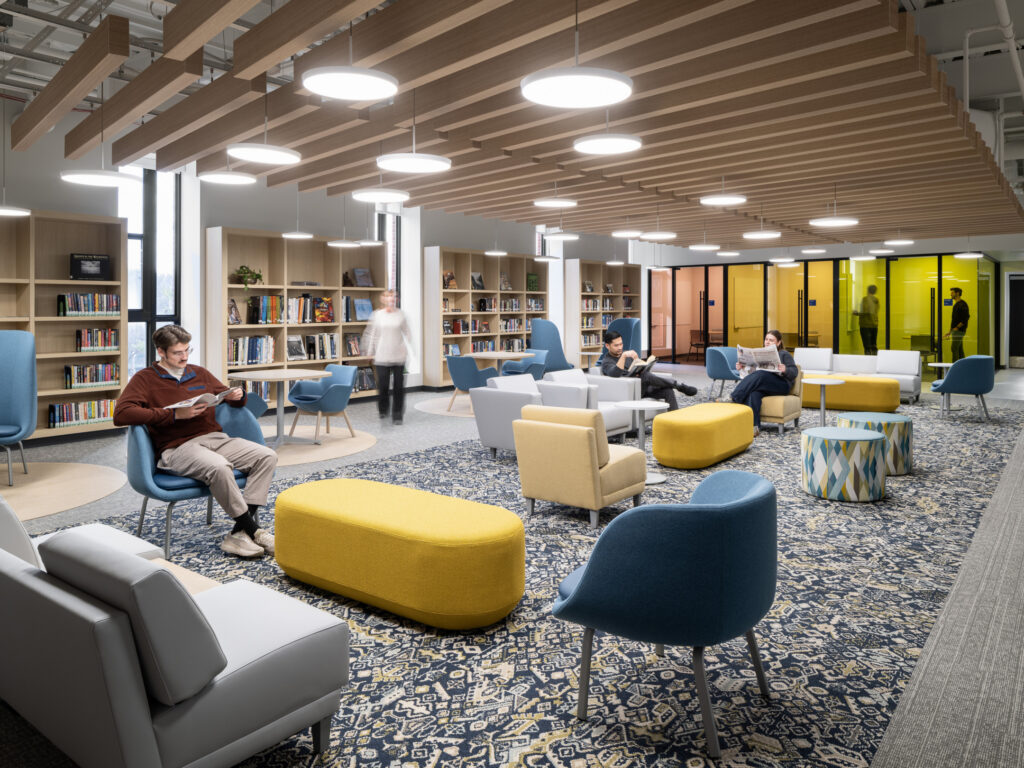 Interior view of the STLCC Florissant Valley Library reading room