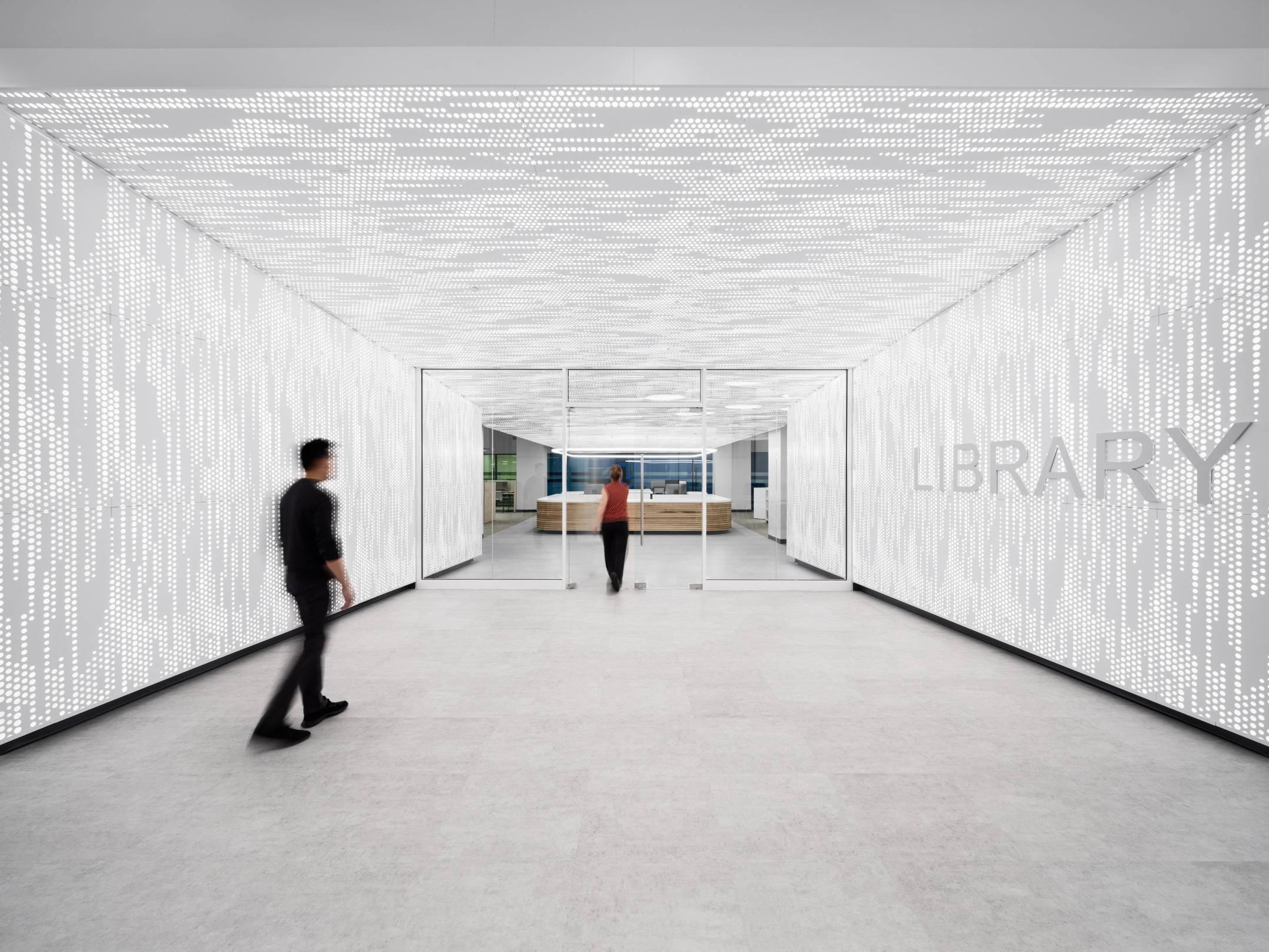 Interior view of the STLCC Florissant Valley Library entry