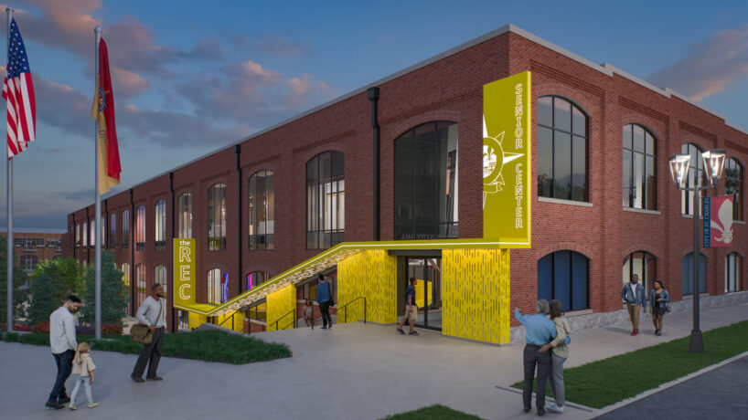 Exterior Rendering of the entrance to the St. Charles Rec and Senior Center
