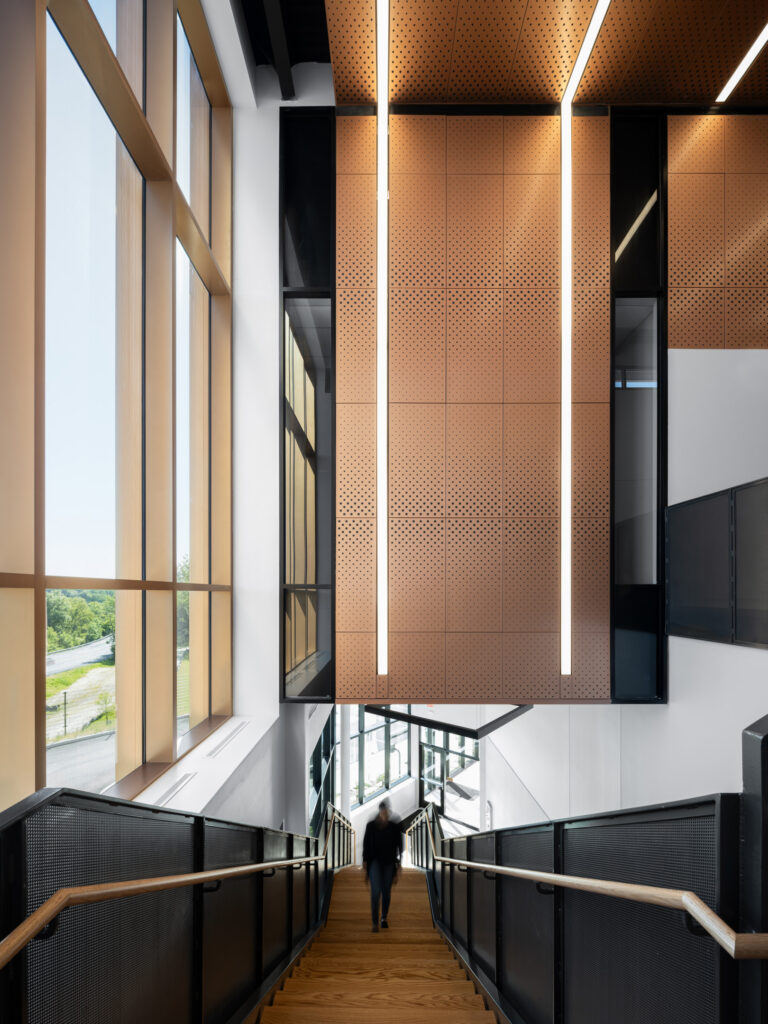 Interior view of the St. Louis County Precinct 2 lobby stairs
